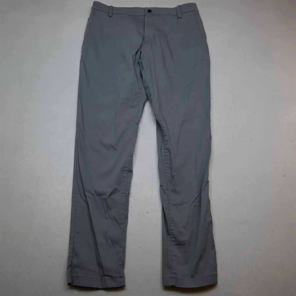 Birddogs 32x32 Gray Lined Slim‎ Stretch Khakis Chinos Mens Pants